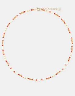 Collar Beads Corazones Nácar