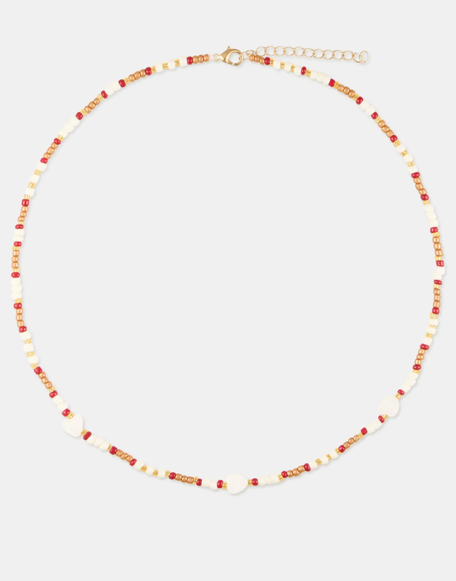 Collar Beads Corazones Nácar