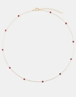 Collar Dorado Piedra Color