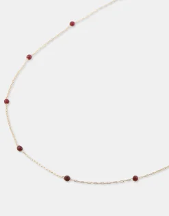 Collar Dorado Piedra Color