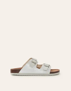 Sandalia Doble Hebilla Ergonómica Metalizada