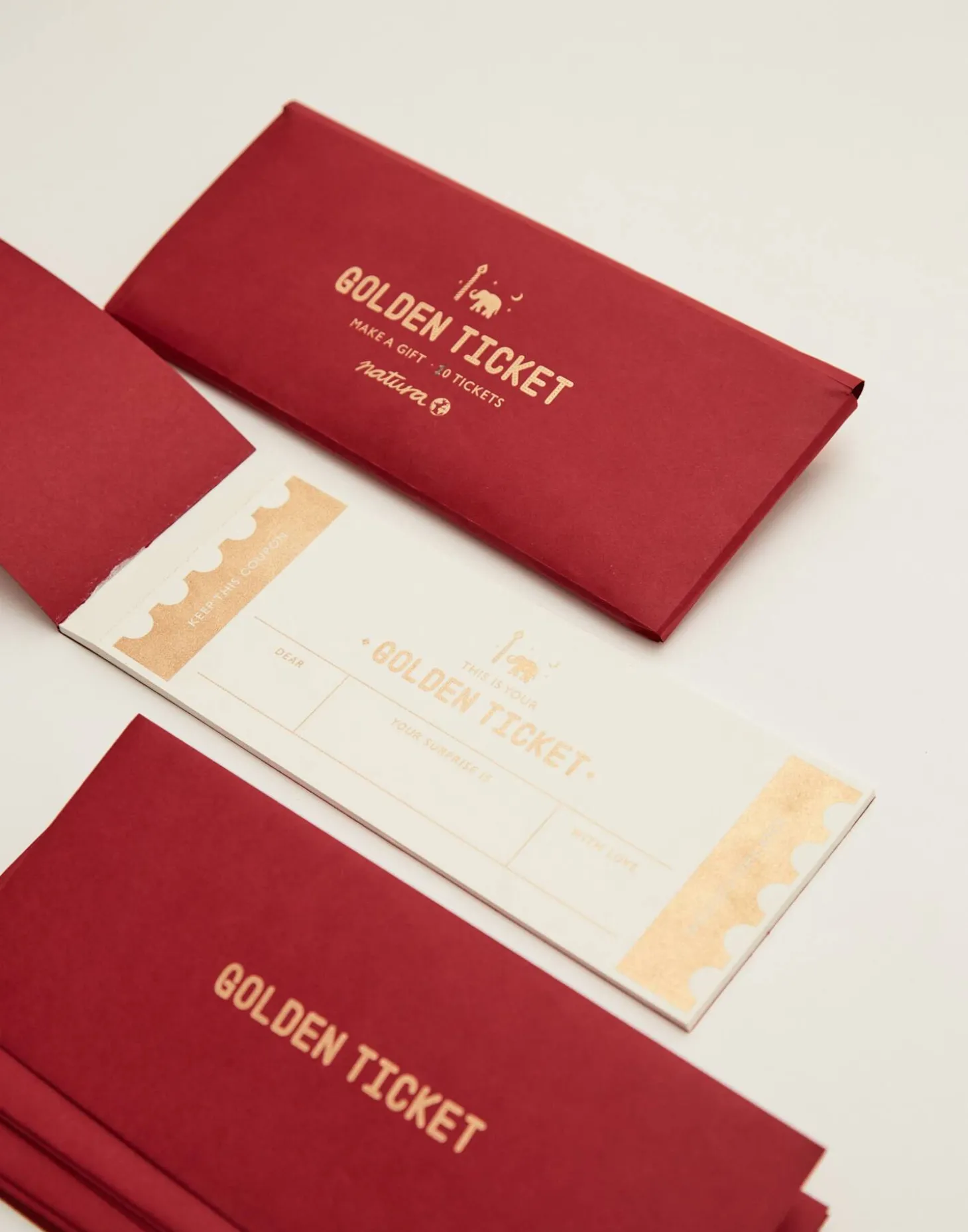 Set 10 Tickets Regalo Con Sobres