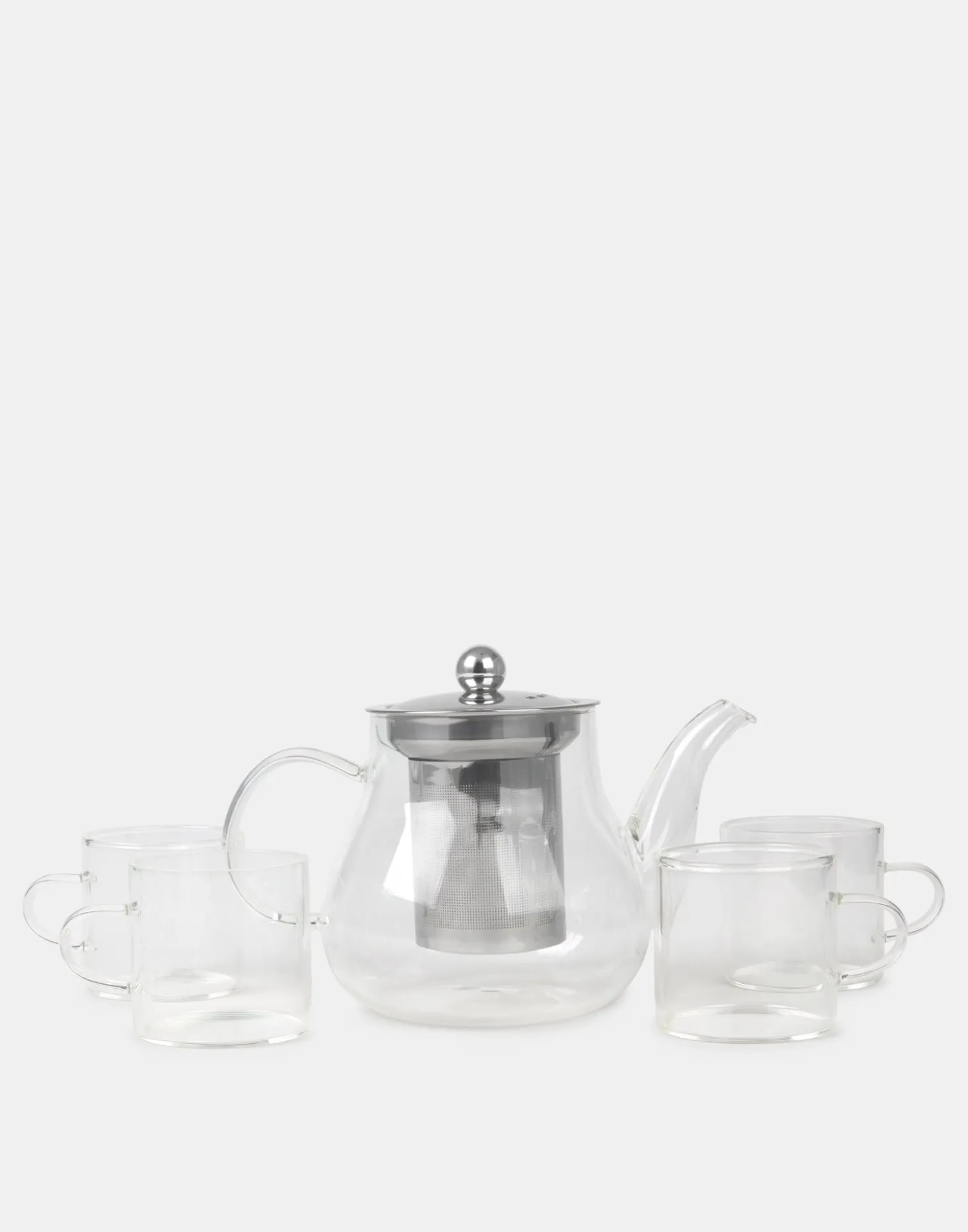 Set Tetera Cristal Con 4 Tazas